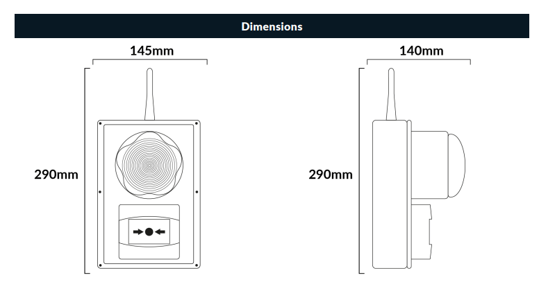Master Call Point Dimensions %E2%80%93 Wireless Lockdown Alarm Trigger for Schools Workplaces
