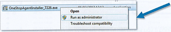 Run agent installer as administrator